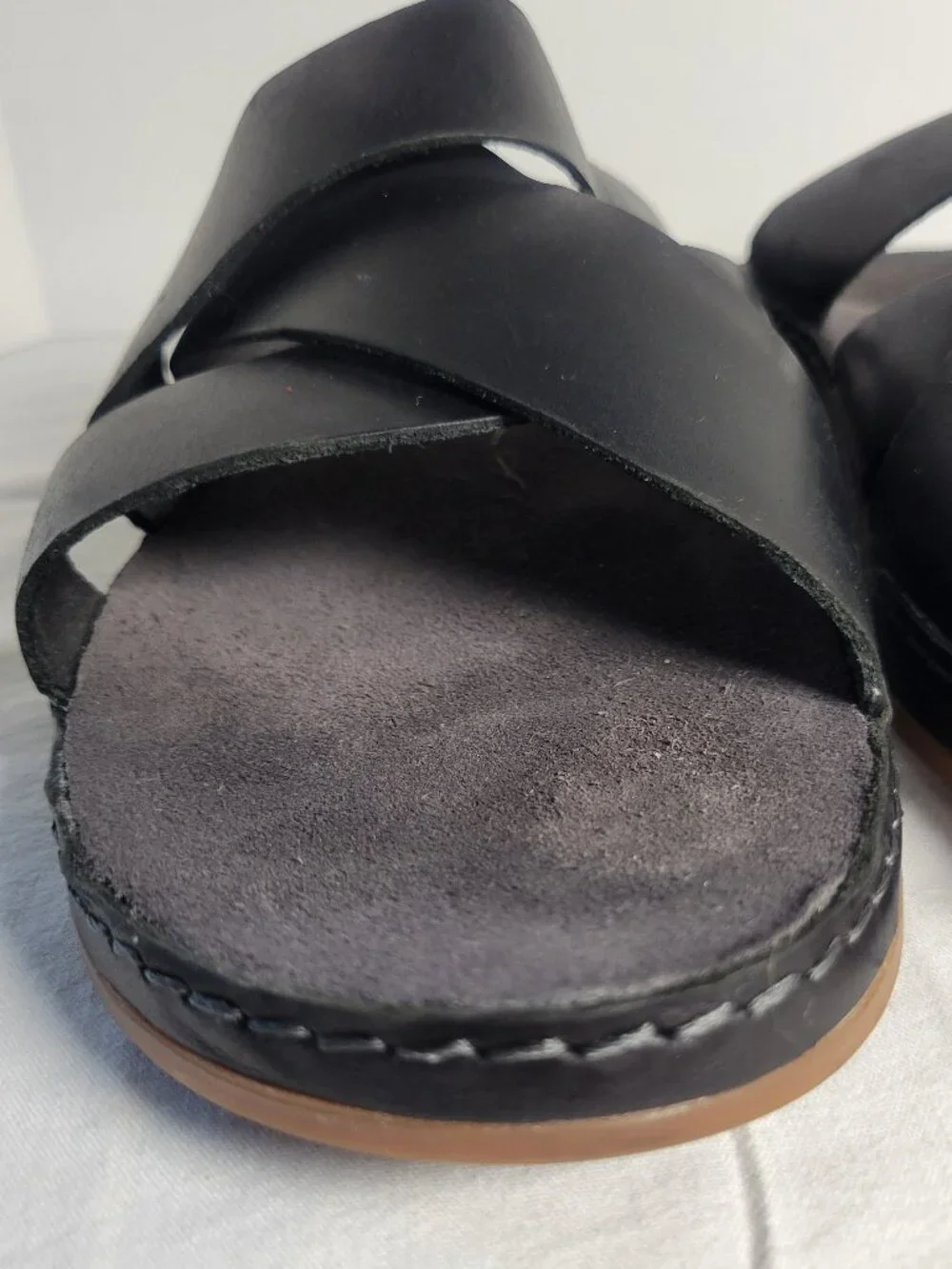 Chaco Wayfarer Black Leather Slide Sandals Women's 11 EU 42